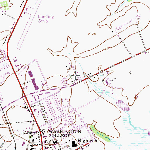 Topographic Map of Morganec Village, MD