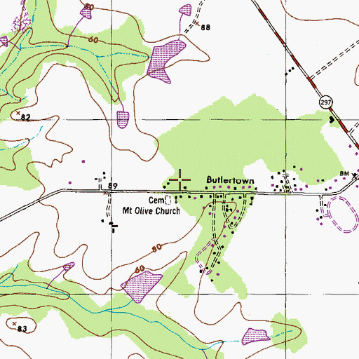 Topographic Map of Mount Olive Cemetery, MD