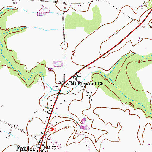 Topographic Map of Mount Pleasant Cemetery, MD