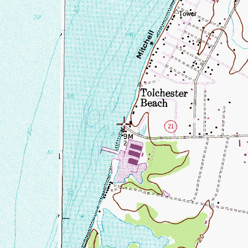 Topographic Map of Rees Wharf, MD