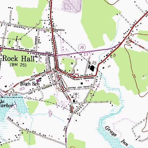 Topographic Map of Rock Hall Seventh Day Adventist Church, MD