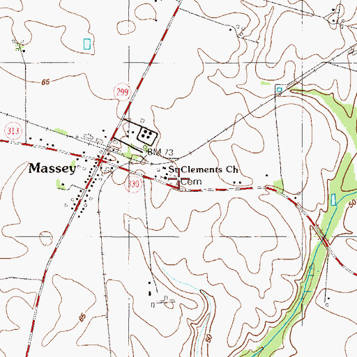 Topographic Map of Saint Clements Episcopal Cemetery, MD