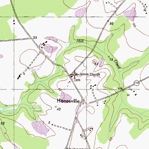 Topographic Map of Saint James Methodist Cemetery, MD