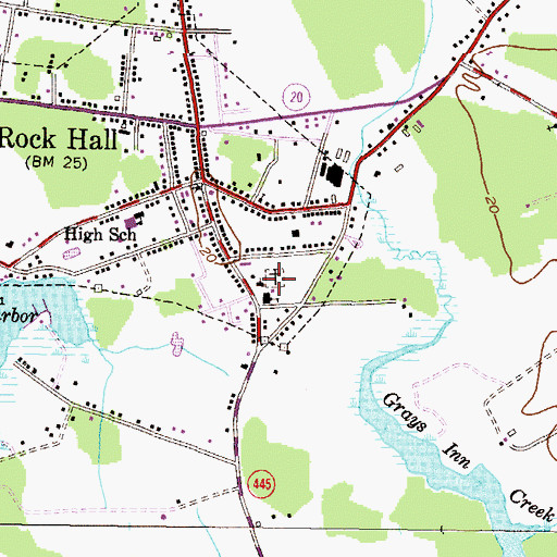 Topographic Map of Saint Johns Catholic Cemetery, MD