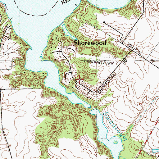 Topographic Map of Shorewood Estates, MD