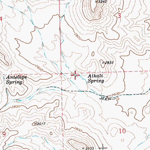 Topographic Map of Alkali Spring, AZ