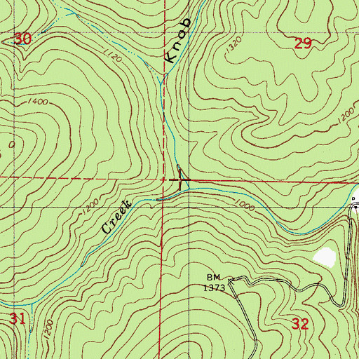 Topographic Map of Knob Hollow, AR