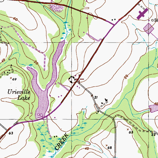 Topographic Map of Urieville, MD