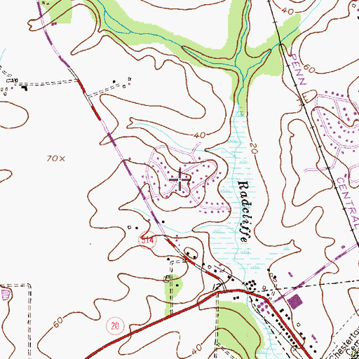 Topographic Map of Washington Park, MD