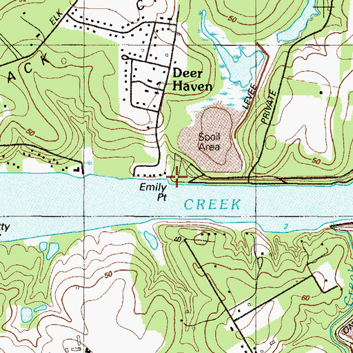 Topographic Map of Emily Point, MD