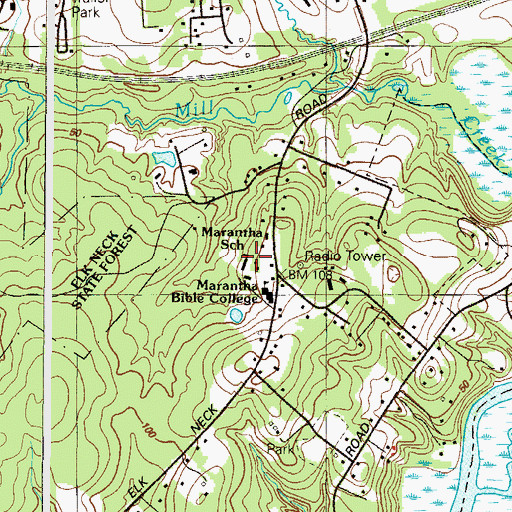 Topographic Map of Marantha School, MD