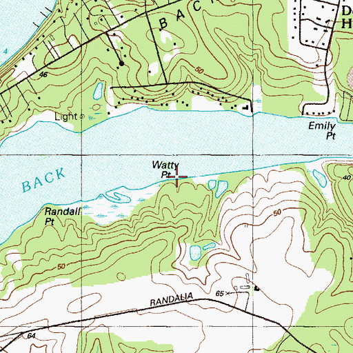 Topographic Map of Watty Point, MD