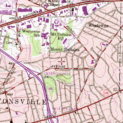 Topographic Map of Academy Heights, MD