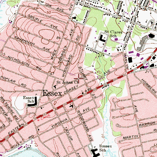 Topographic Map of Baltimore County Health Center (historical), MD