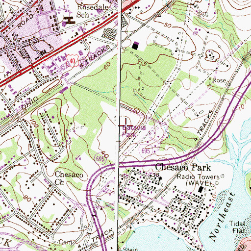 Topographic Map of Batavia Park, MD