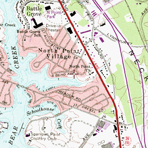 Topographic Map of Battle Grove Park, MD