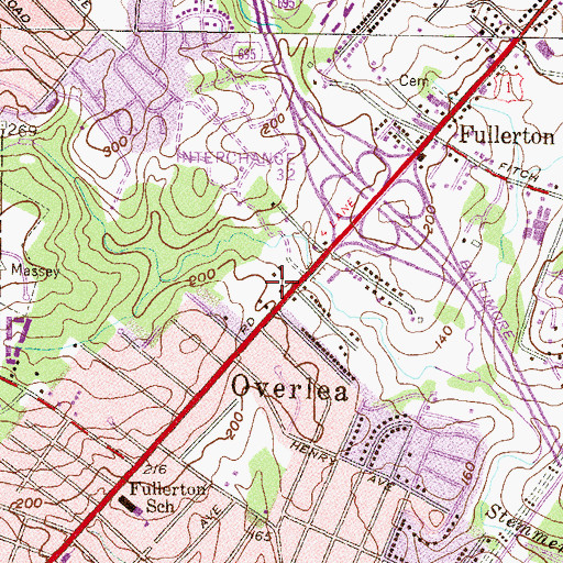 Topographic Map of Belair Beltway Plaza Shopping Center, MD