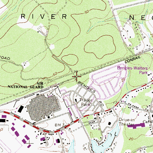 Topographic Map of Bengies Station (historical), MD