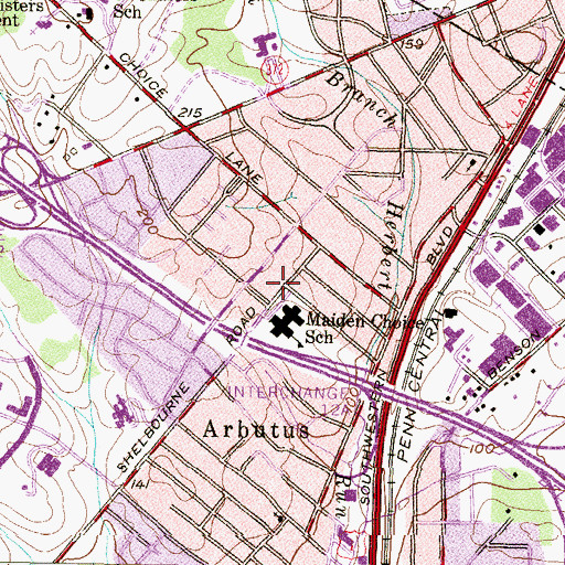 Topographic Map of Bethany Presbyterian Church, MD