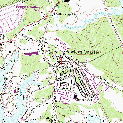 Topographic Map of Carroll Island, MD