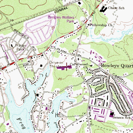 Topographic Map of Carroll Island Shopping Center, MD
