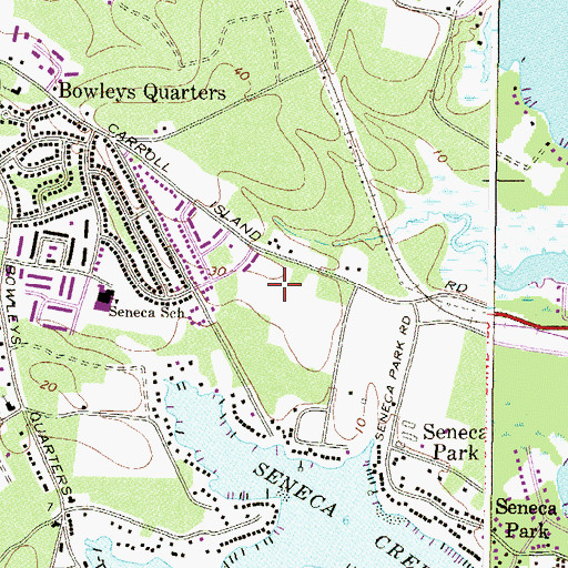 Topographic Map of Carrollwood Manor, MD