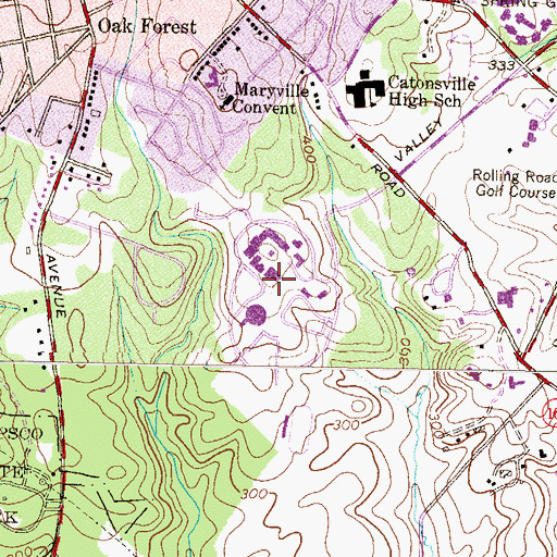 Topographic Map of Community College of Baltimore County Catonsville, MD