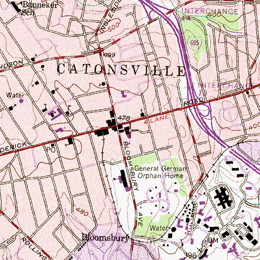 Topographic Map of Catonsville Elementary School, MD