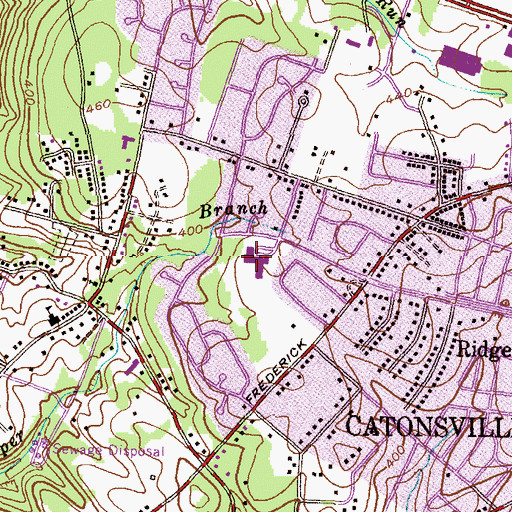 Topographic Map of Catonsville Middle School, MD