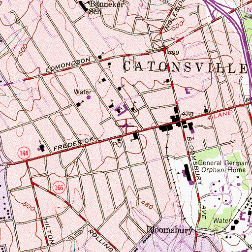 Topographic Map of Catonsville United Methodist Church, MD