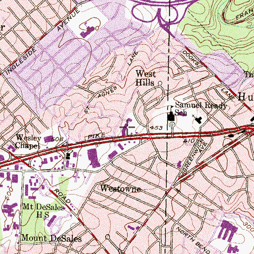 Topographic Map of Charing Cross Shopping Center, MD