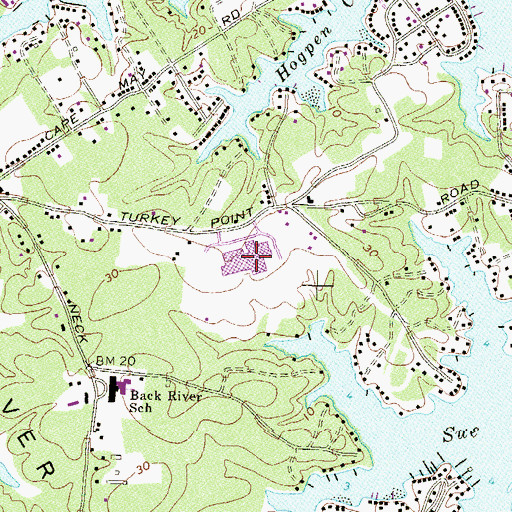 Topographic Map of Chesapeake High School, MD