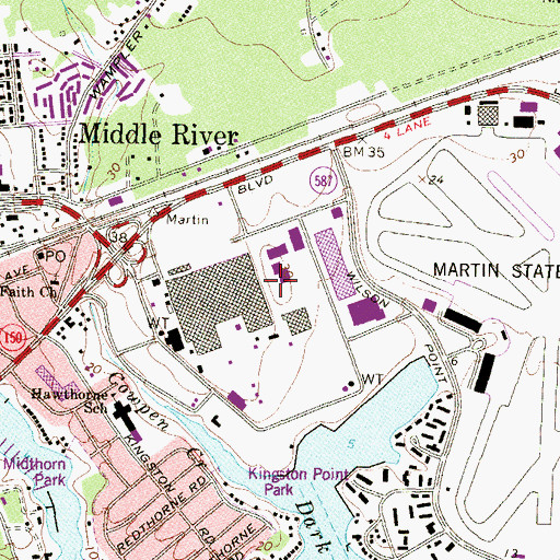 Topographic Map of Chesapeake Industrial Park, MD