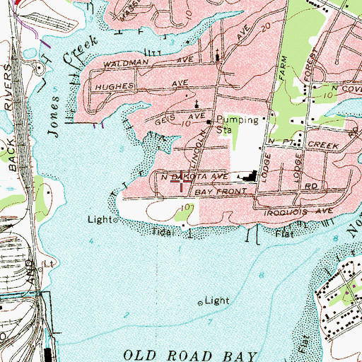 Topographic Map of Chesapeake Terrace, MD
