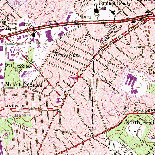 Topographic Map of Christ Evangelical Lutheran Church, MD