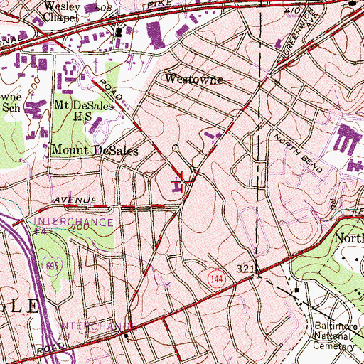 Topographic Map of Christian Temple, MD