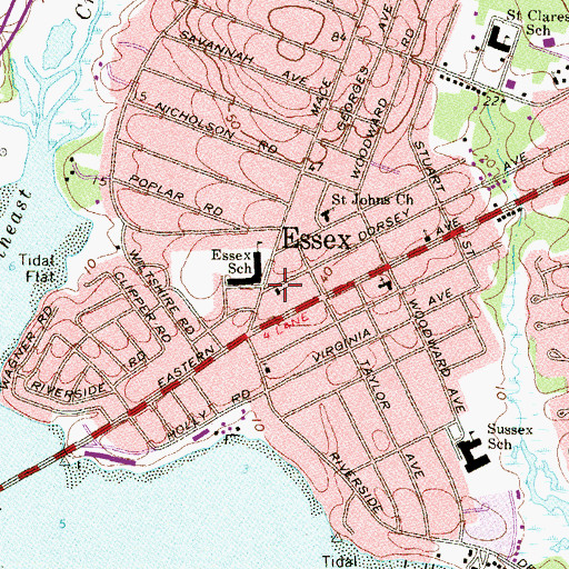 Topographic Map of Church of God, MD