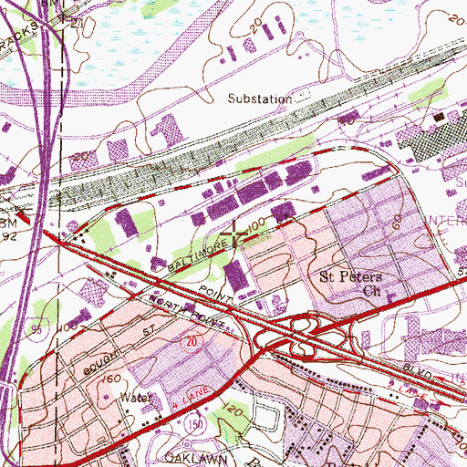 Topographic Map of Colgate Recreation Area, MD