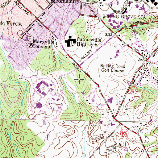 Topographic Map of College Hills, MD