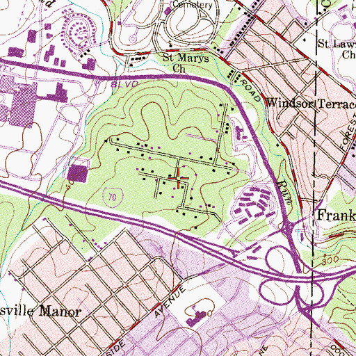 Topographic Map of Colonial Park, MD