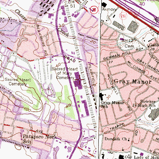 Topographic Map of Danville Square Shopping Center, MD