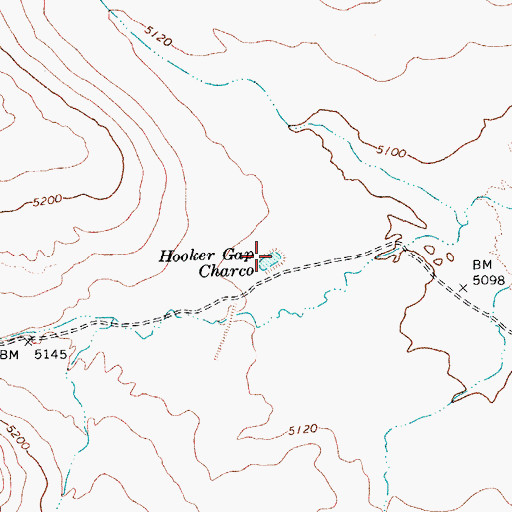 Topographic Map of Hooker Gap Charco, AZ