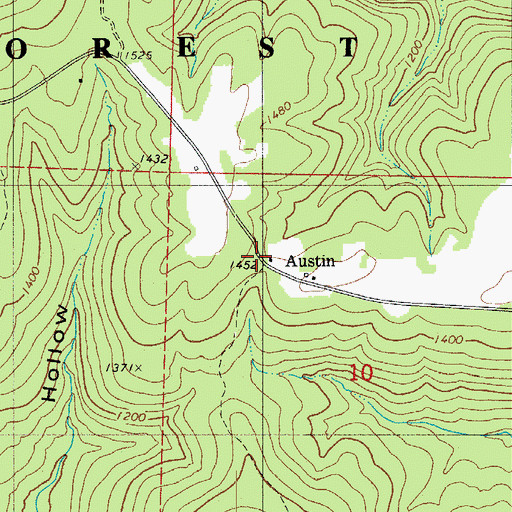 Topographic Map of Austin, AR