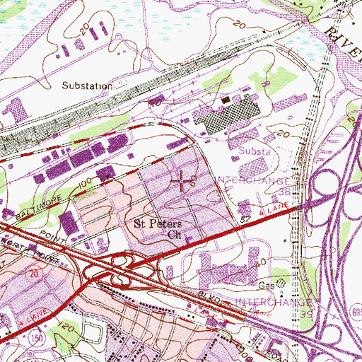 Topographic Map of Defense Heights, MD