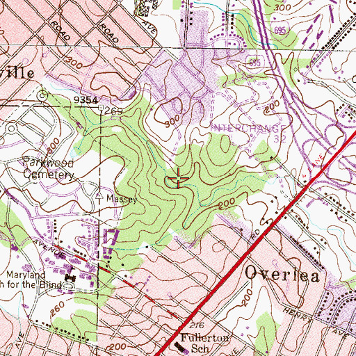 Topographic Map of Double Rock Park, MD