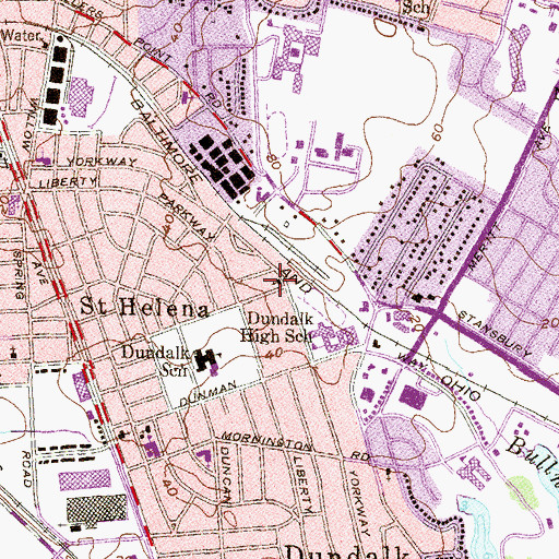 Topographic Map of Dundalk Church of the Brethren, MD