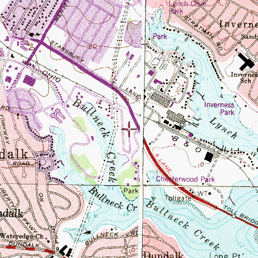 Topographic Map of Dundalk Mobile Home Court, MD