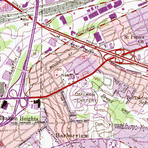 Topographic Map of Eastwood Special School, MD