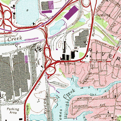 Topographic Map of Edgemere Community Chapel (historical), MD
