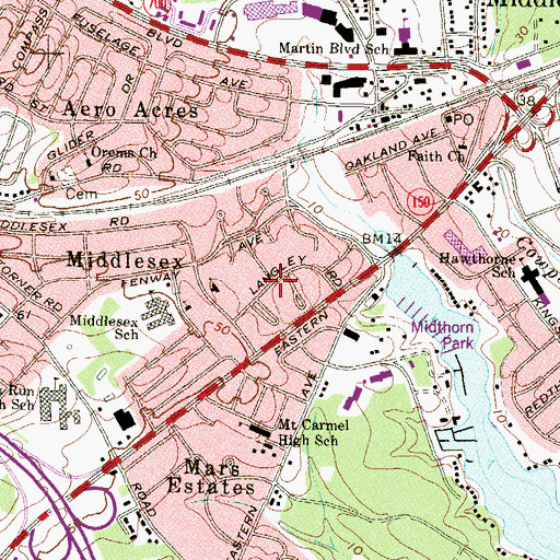 Topographic Map of Edgewater, MD